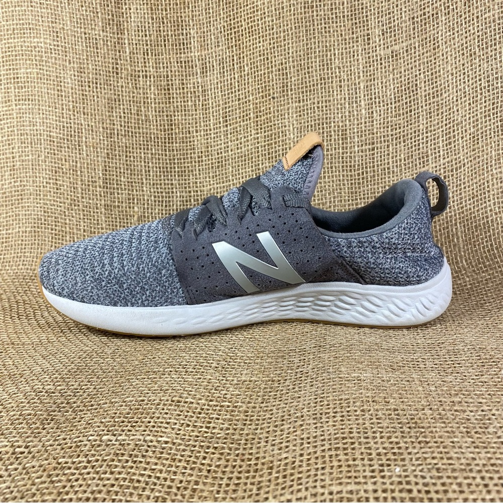 New balance fresh foam running shoes gray suede tan lite weight men’s size 9 - Picture 6 of 13
